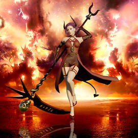 Scythe Girl Demon - Fantasy character